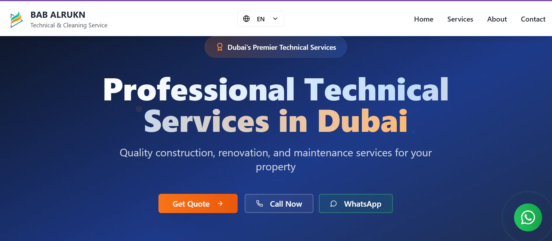 Buy Ready-Made Construction & Technical Services Website